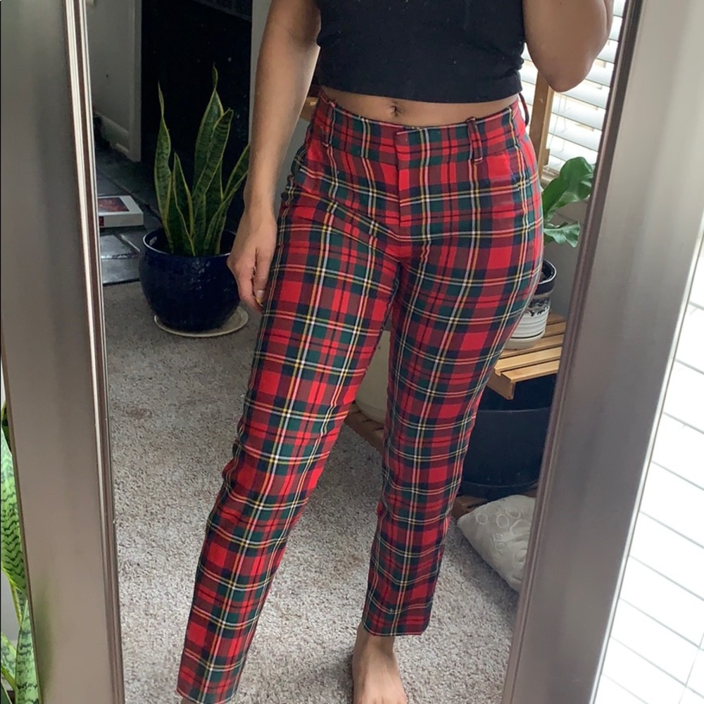 plaid j. crew slacks